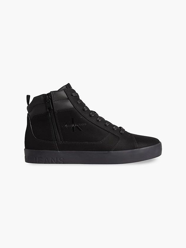 Calvin Klein USA Leather High-Top Mens Sneakers Black 7194286-HI